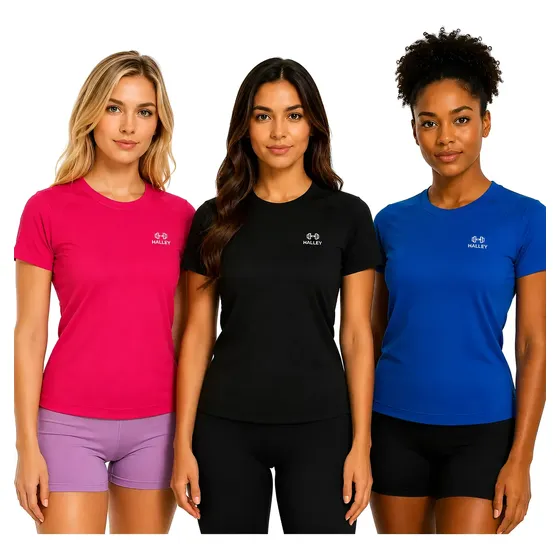 Kit 3 Camiseta Feminina Camisa Dry Fit Academia Treino