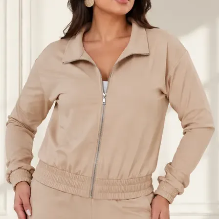 Conjunto Frio Moletom Calça Blusa Com Ziper Jogger Cargo