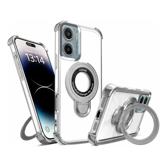 Capa Capinha Para Motorola Com Bordas Anti Impacto E Suporte
