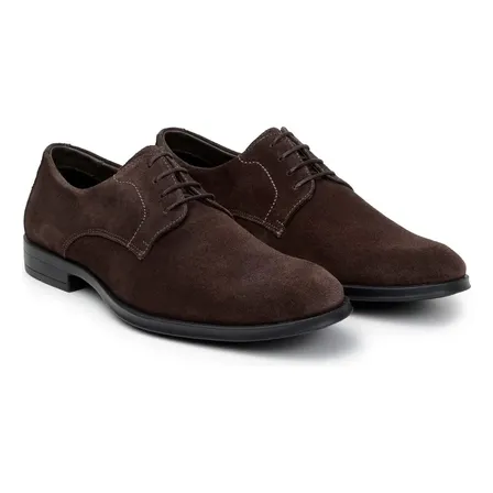 Sapato Masculino Bari Derby Camurça Café