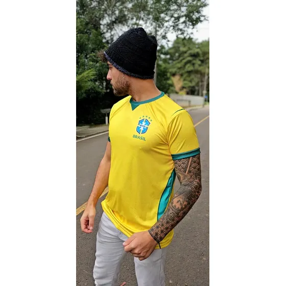Camisa Brasileira 2026 Amarela Azul Personalizada Nome Númer