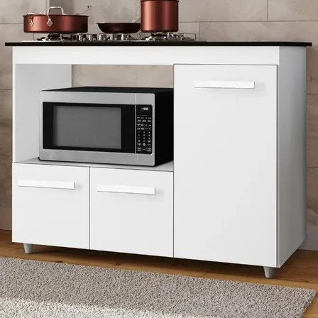 Balcão Cooktop Ana 4 Bocas Robusto Espaçoso Cozinha Moderna