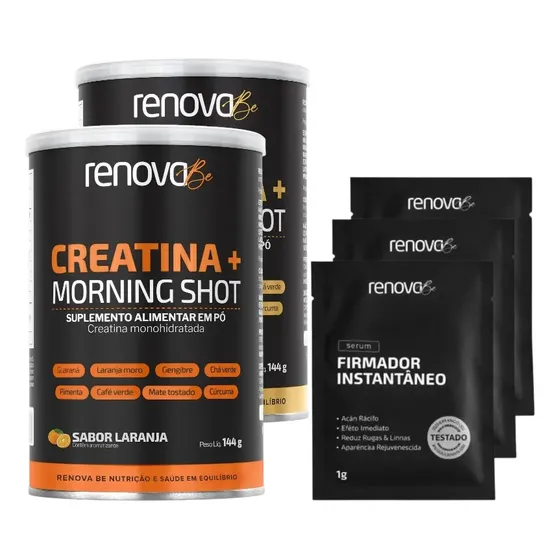 Kit 2x Creatina Monohidratada Renova Be + Creme Resveratrol