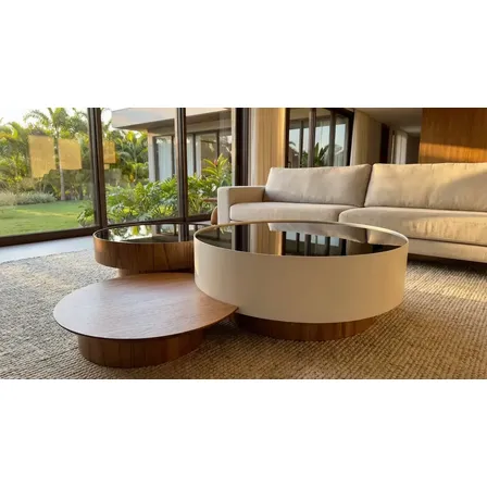 Conjunto Mesa De Centro Supreme Decorativa Premium Luxo 3pçs