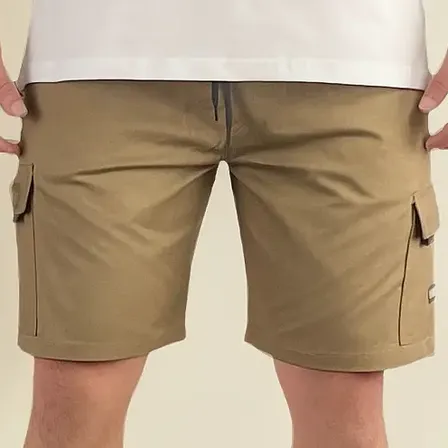 Bermuda Cargo Curta Streetwear Casual Short Sarja Slim Bolso