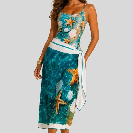 Body Maiô Femino Conjunto Com Saída De Praia Pareô De Banho