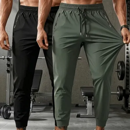Kit 2 Calças Masculina Esportiva Elastano Cintura Elástico