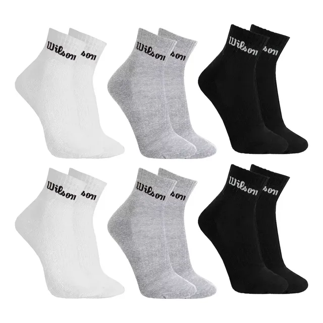 Kit 6 Pares Meias Wilson Cano Médio Masculino Adulto 38-43