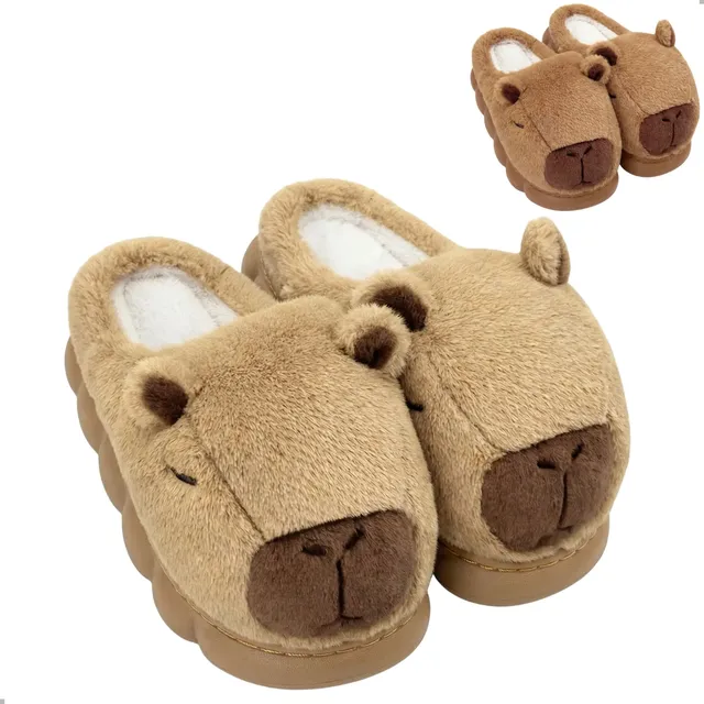 Pantufa Capivara Pelúcia Térmica Confortável Antiderrapante