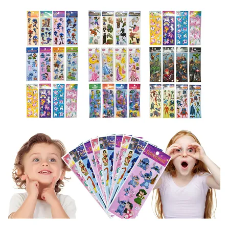20 Cartelas Adesivos Infantil Variados Menino Menina Sticker