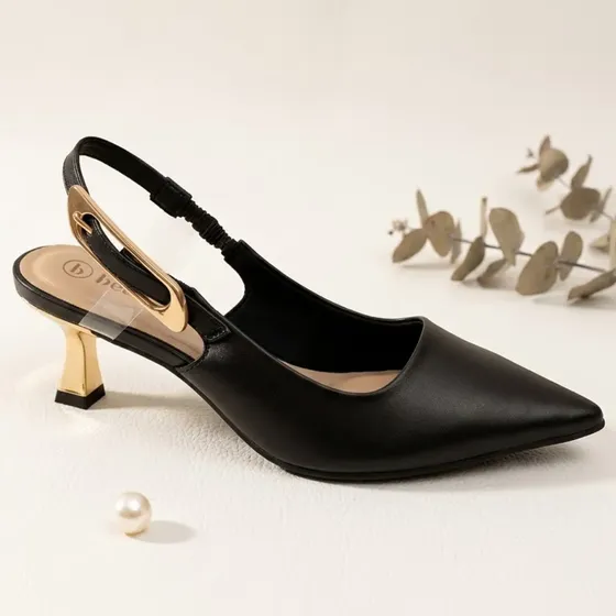 Sapato Scarpin Slingback Bebece Bico Fino Salto Taça T3814