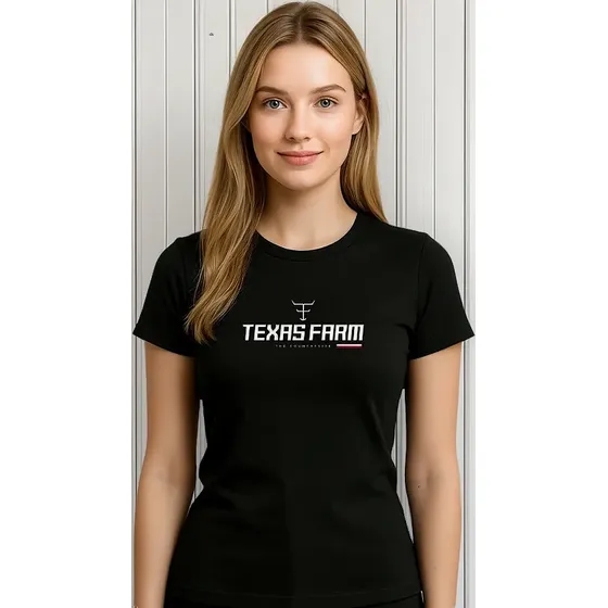 Camiseta Feminina Texas Farm Baby Look Levinha 100% Algodão