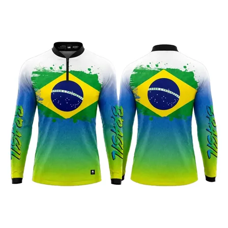 Camisa Camiseta Agro Adulto Proteção Solar Uv50 Brasil Color