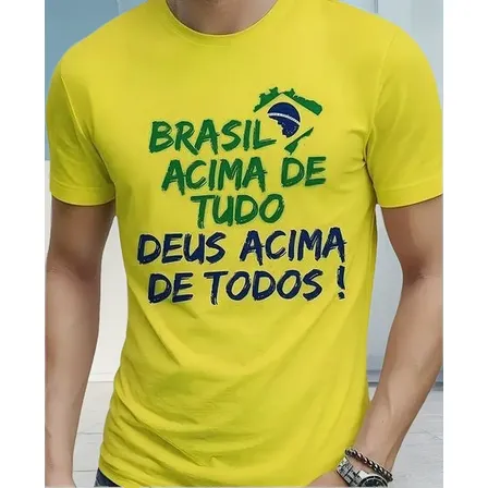 Camiseta Masculina Bolsonaro Brasil Acima De Tudo Militar