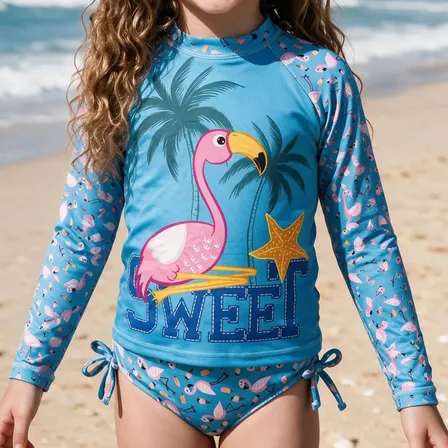 Biquini Infantil Conjunto 3 Peças Moda Praia Proteção Uv50+