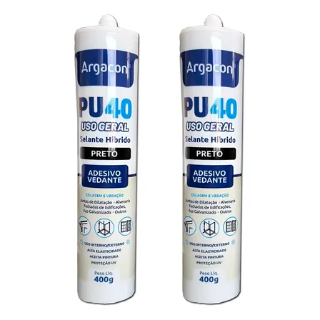 Silicone Pu 40 Uso Geral Argacon - Kit C/2 Unid.
