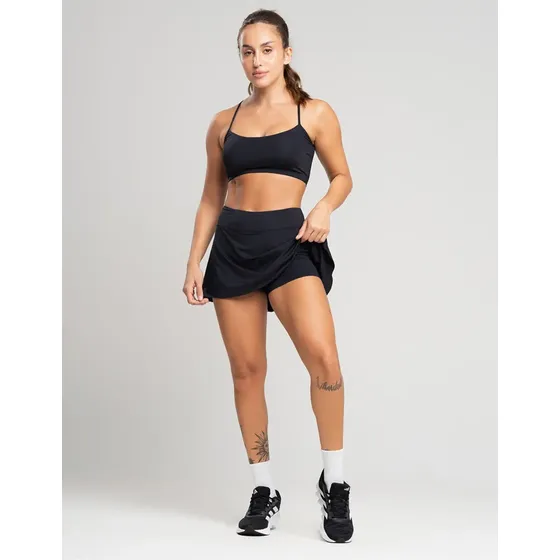 Conjunto Fitness Feminino Top Academia Alcinha Short Saia