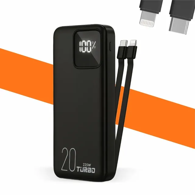 Power Bank Casenn 20000mah Turbo Usb-c Para iPhone E Samsung Preto