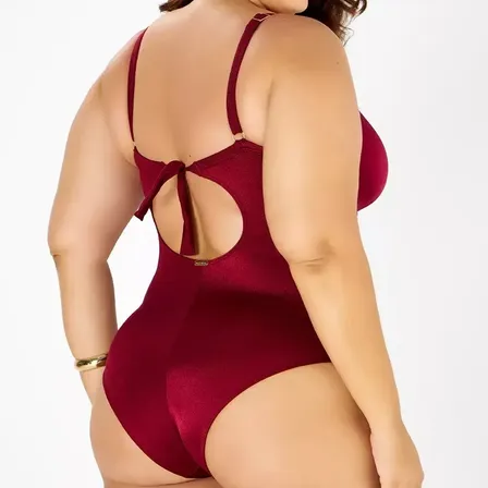 Maiô Meia Taça Plus Size Liso Com Aro Banho De Mar 621529
