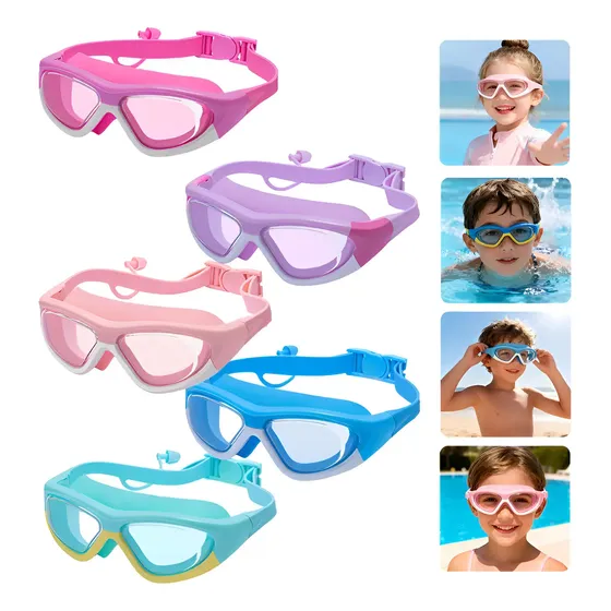 Óculos Infantil Natação Piscina Uv Protetor Ouvido Acoplado