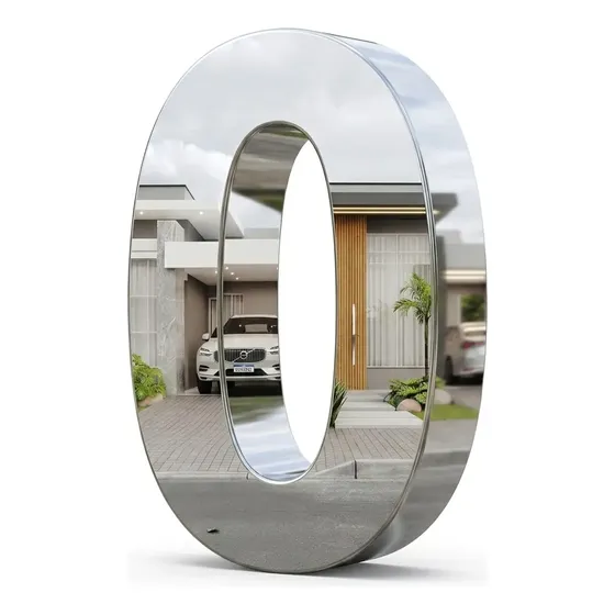 Números Residencial Aço Inox Espelhado 30cm