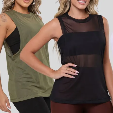 Kit 3 Regata Tule Feminina Moda Academia Transparente