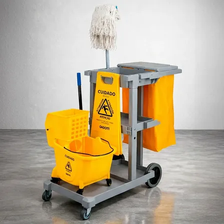 Kit Carro Funcional Limpeza Profissional C/ Balde Espremedor