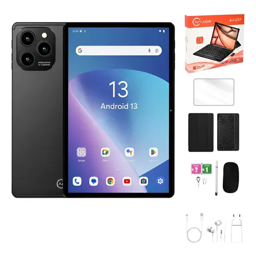 Tablet 10.1 Teclado Mouse Fone 6gb Ram 128gb Android 13 50mp