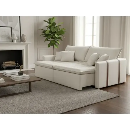 Sofá-cama Faenzo Retráti Reclinável 1,80mt Fortbello Linho