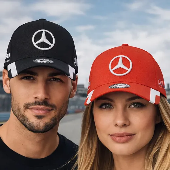 Kit 2 Bonés Mercedes Benz Petronas Strapback Amg Strapback