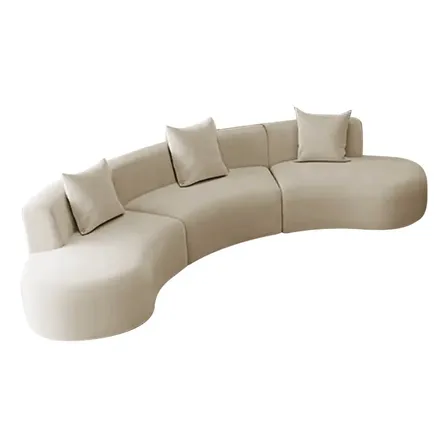 Kit Sofá Modular 4 Lugares Moderno Curvo Orgânico Duna Linho