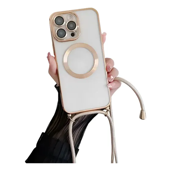Capa Capinha Magsafe Com Alça Cordão P Pescoço Para iPhone