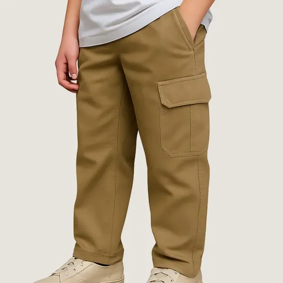 Calça Menino Masculina Infantil Cargo Calca Sarja 10 Ao 16