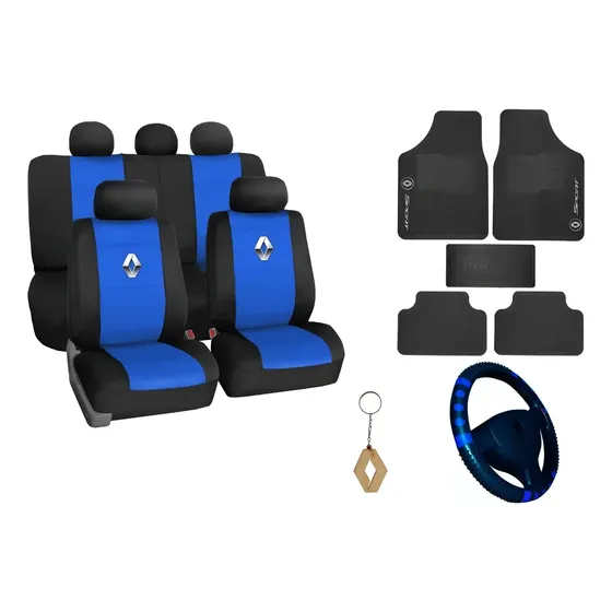 Kit Capa Bancos Couro Carro Tapete Volante Logan 2008 A 2019