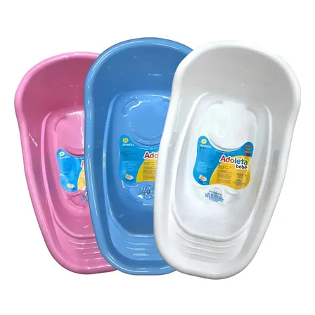 Banheira Bebê Infantil C/ Porta Sabonete Válvula Adoleta 20l