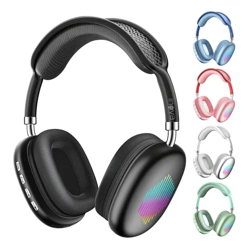 Headphone Bluetooth Sem Fio Dobrável Com Microfone E Luz Rgb