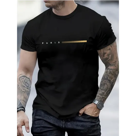 Camiseta Masculina Exclusiva Paris Serie Ouro