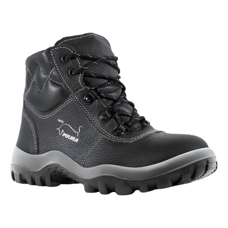 Bota Botina De Segurança Epi Couro Safetline Miura Bico Pvc