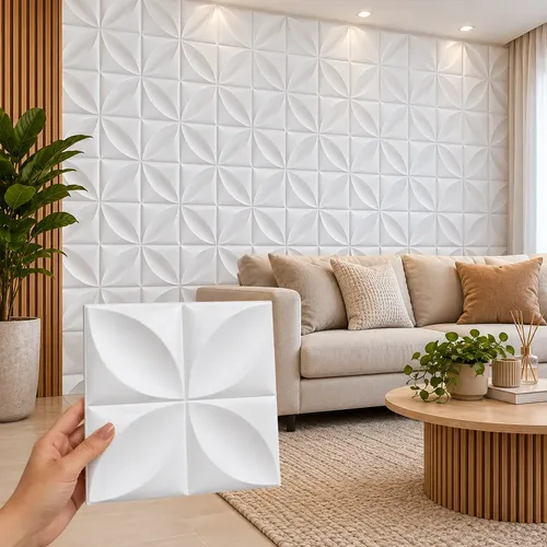 50 Placas Pvc 3d Decoração De Parede 25x25cm 3.12m2