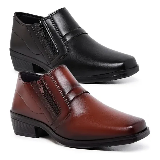 Kit 2 Pares Bota Social Masculina Confortável Premium