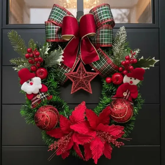 Guirlanda De Natal Papai Noel Decoraçao Natalina 40 Cm