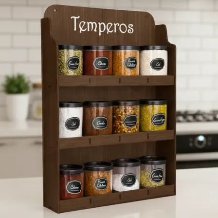 Suporte Porta Temperos Condimentos Prateleira De Parede