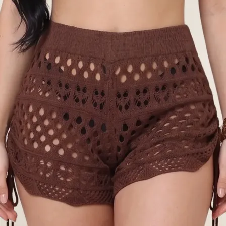 Short Saida Praia Shortinho Ajustavel Trico Saida De Banho