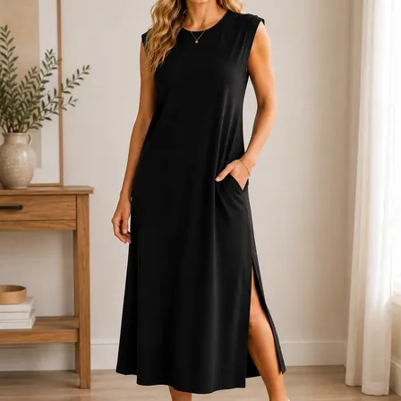 Vestido Midi Moletinho Confortável Com Bolso Que Veste Bem
