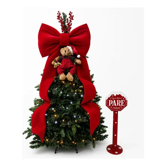Laço Gigante Árvore Natal Enfeite Porta Decoração 60x1,60m