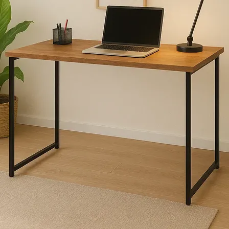 Escrivaninha Industrial 90cm Mesa Estudo Aparador Aço Mdf