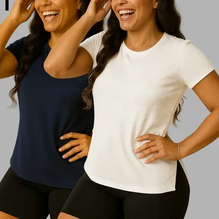Kit 2 Blusa Tapa Bumbum Alongada Ideal Esportiva Treino