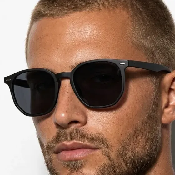 Óculos De Sol Hexagonal Masculino Premium Original Uv400