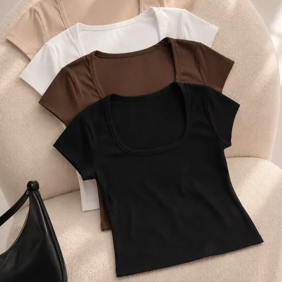 Kit 2 Blusas Feminina Básica Viscolycra Canelado M Ao Gg