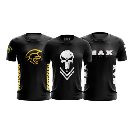 Kit 3 Camisetas Jiu-jitsu Dry Fit Academia Treino Musculação